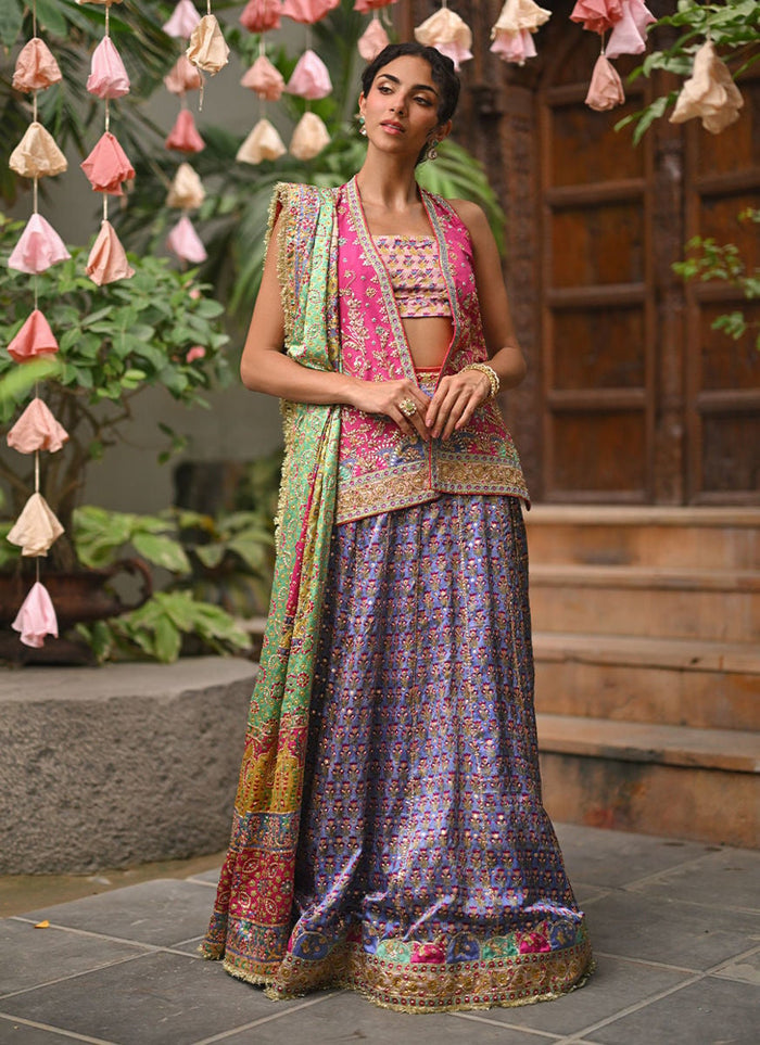 Serah Open Cape And Lehnga