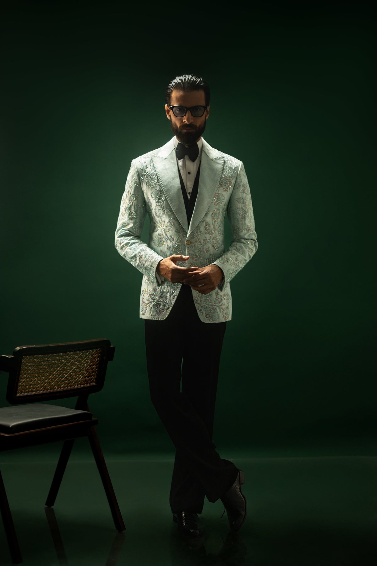 Eshaan – Mint Green Self Majesty Tuxedo