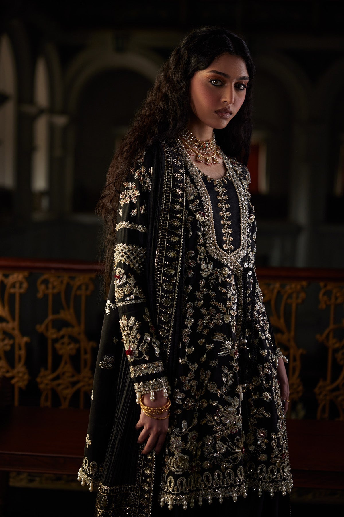 ZIVRA Angrakha Shirt with Zardozi & Cutdana Embellishments | Saad Bin Shahzad | Luxury Pakistani Formalwear
