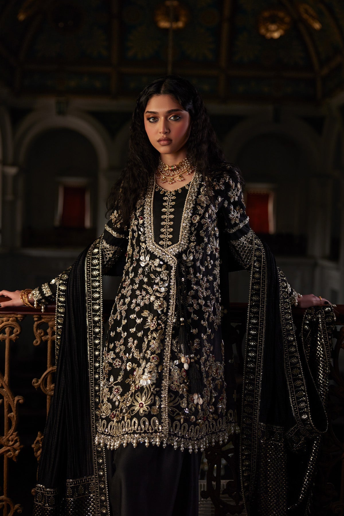 ZIVRA Angrakha Shirt with Zardozi & Cutdana Embellishments | Saad Bin Shahzad | Luxury Pakistani Formalwear