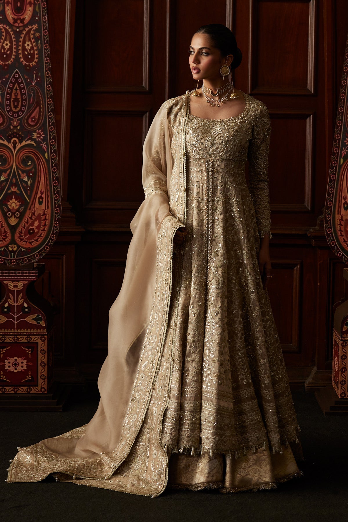 SIRA Champion Color Tissue Pishwas with Sharara & Dupatta | Luxury Pakistani Formalwear by Saad Bin Shahzad