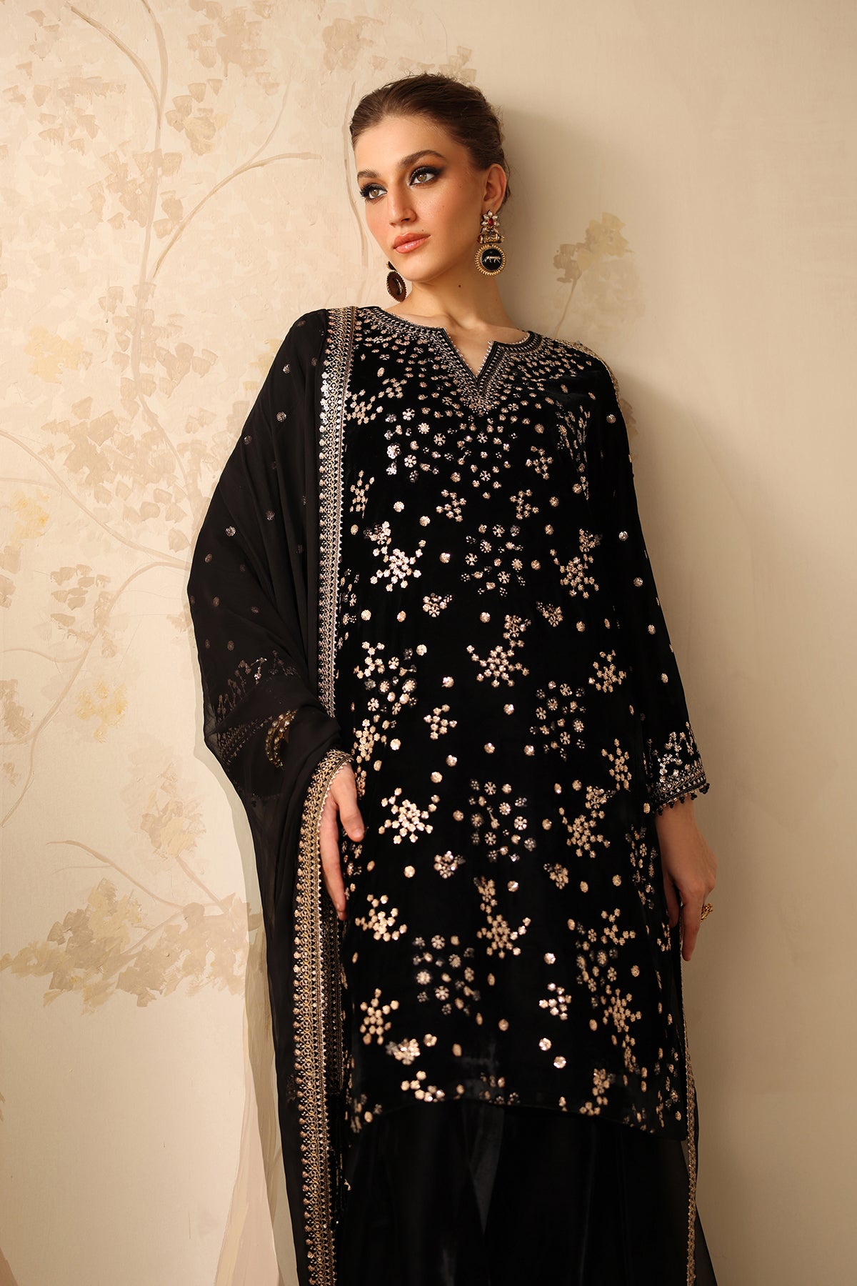Embroidered Velvet UF-4316