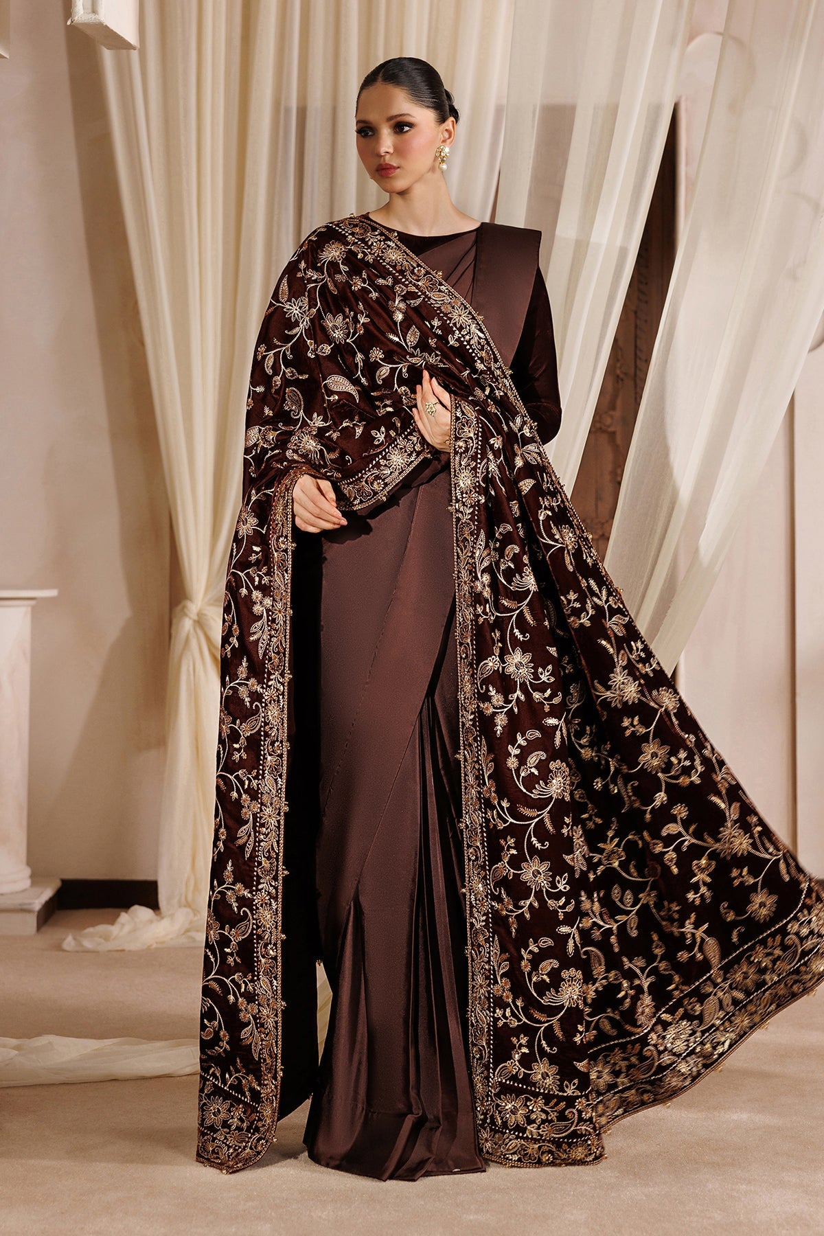 Embroidered Velvet Shawl VS-72