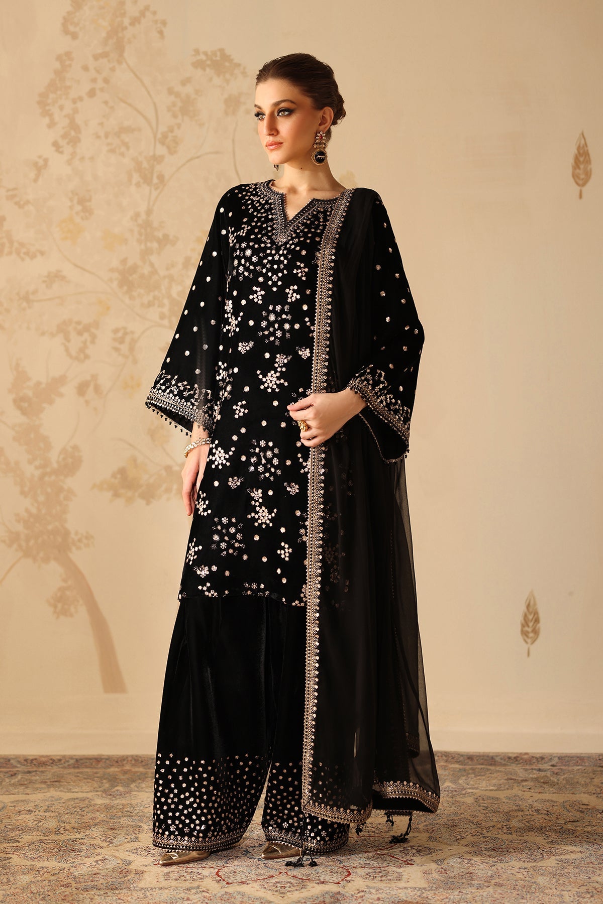Embroidered Velvet UF-4316