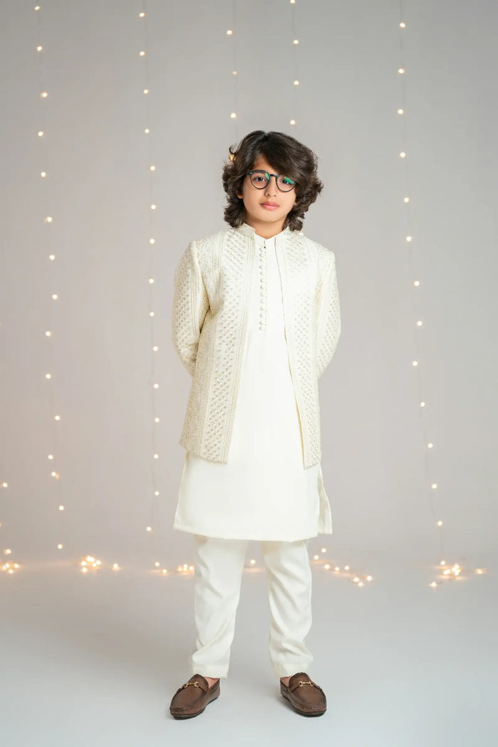 Prince Coat Open Cream Sequence