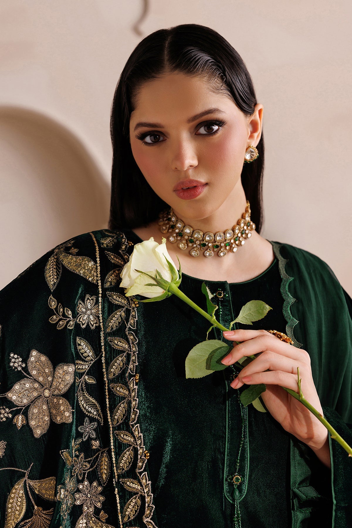 Embroidered Velvet Shawl VS-65