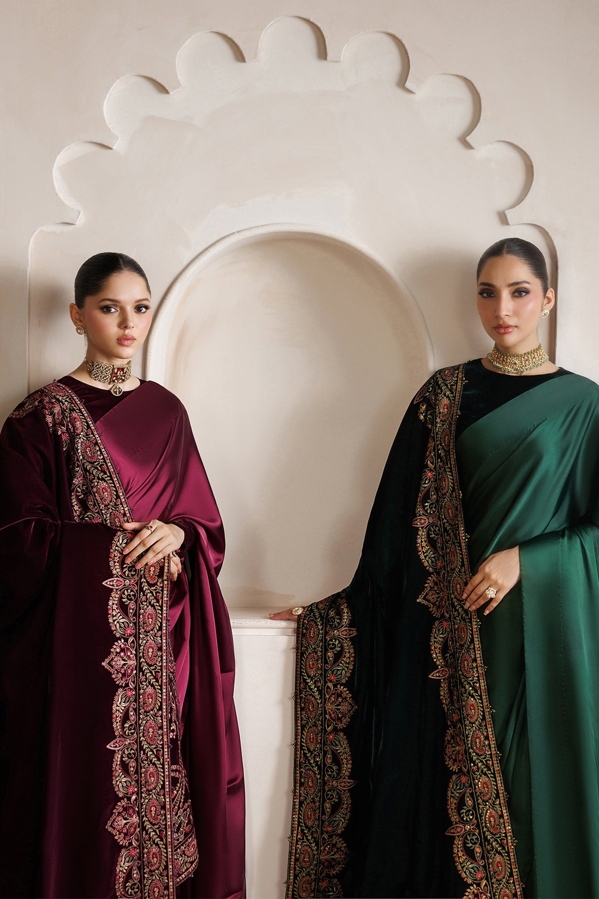 Embroidered Velvet Shawl VS-74
