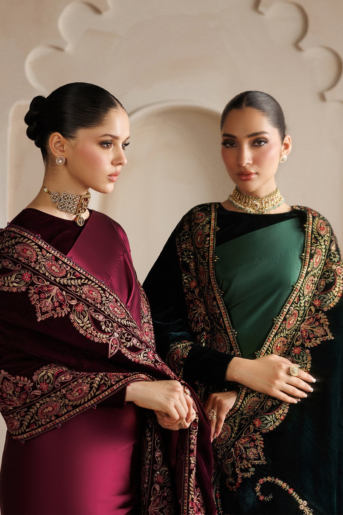 Embroidered Velvet Shawl VS-74