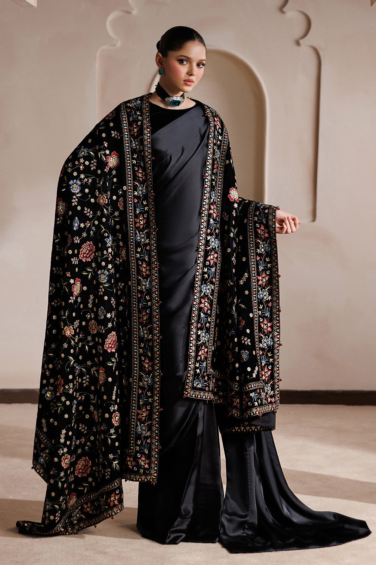 Embroidered Velvet Shawl VS-76