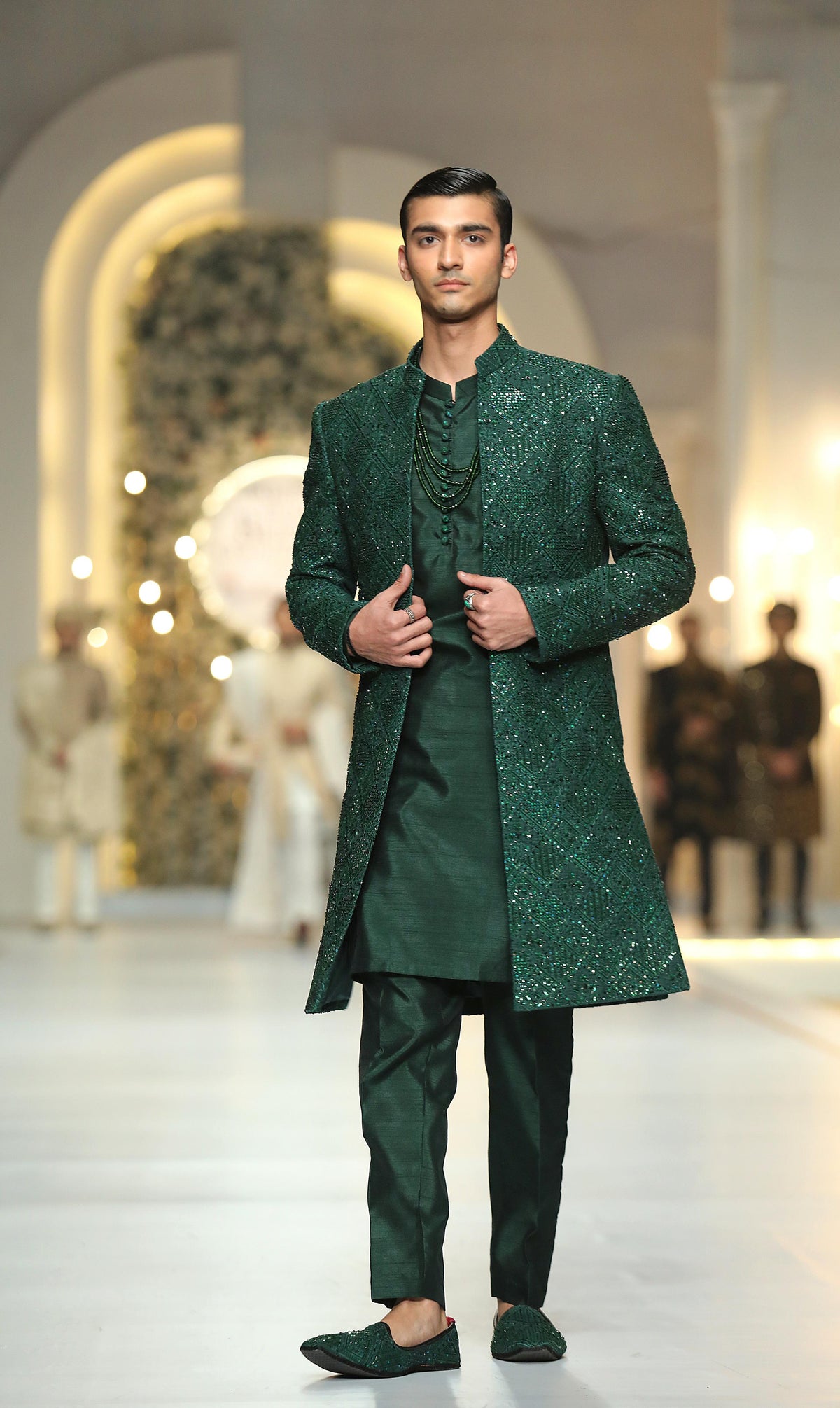 Bottle Green Sherwani