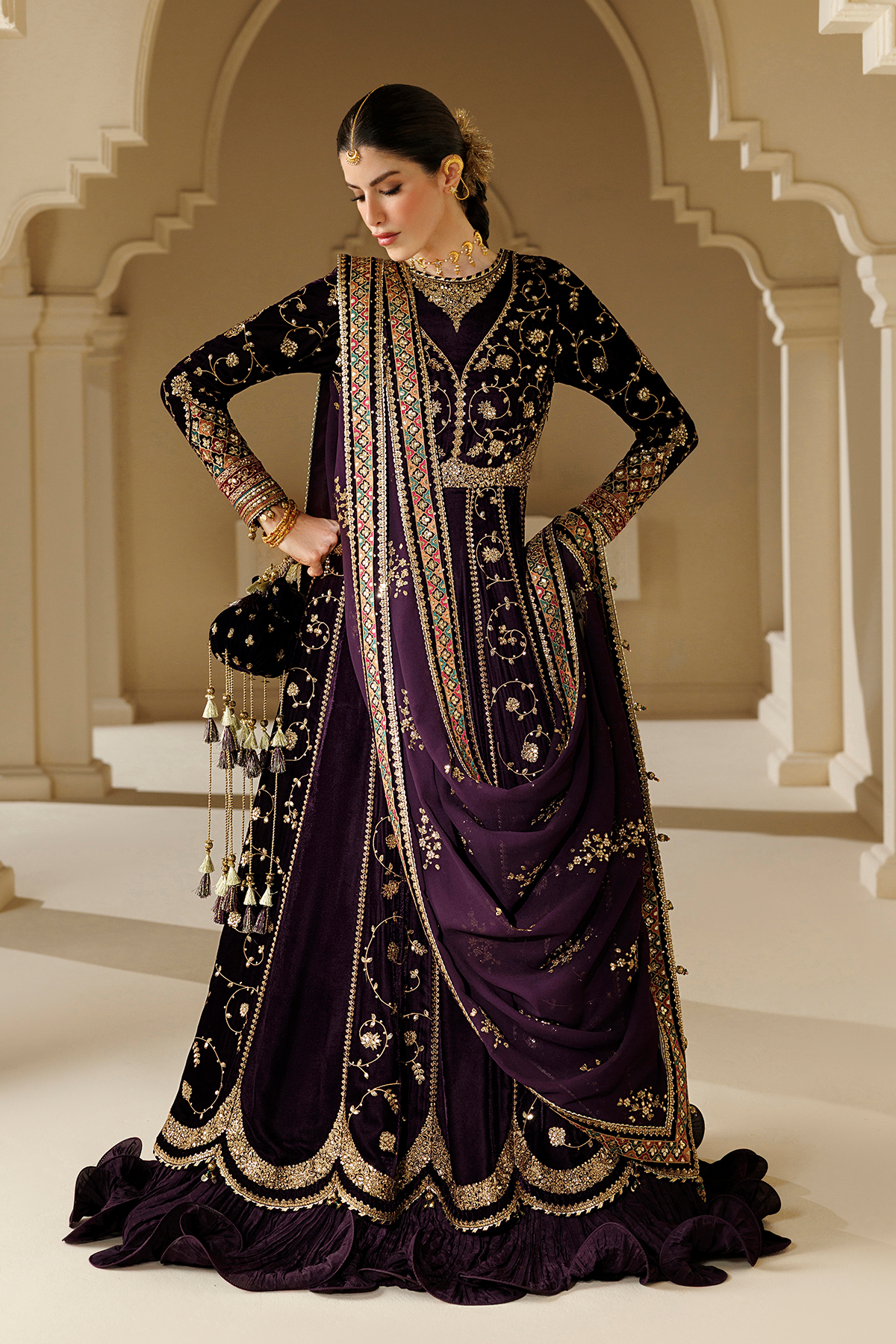 Embroidered Velvet Formal CVF26-D03