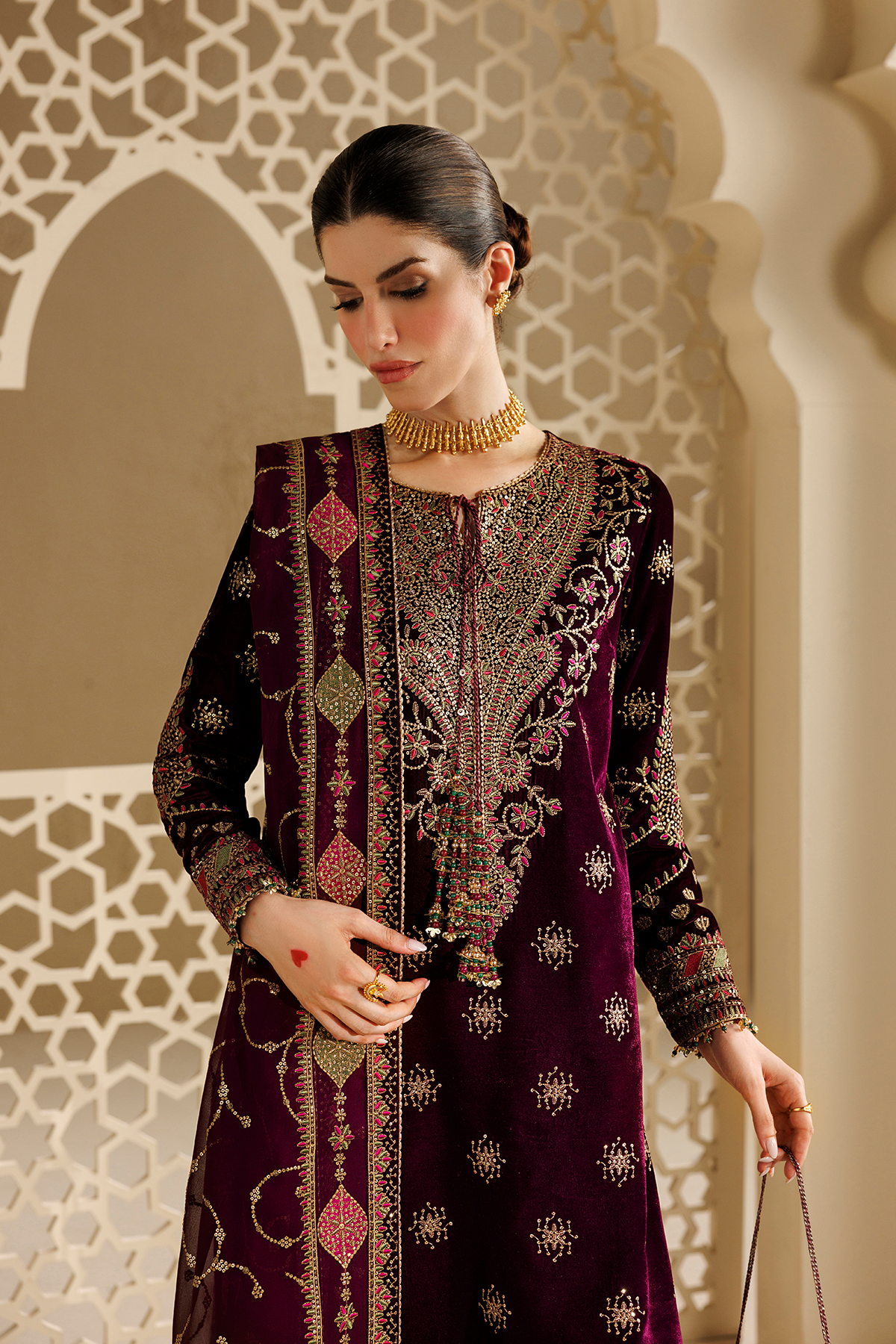 Embroidered Velvet Formal CVF26-D08