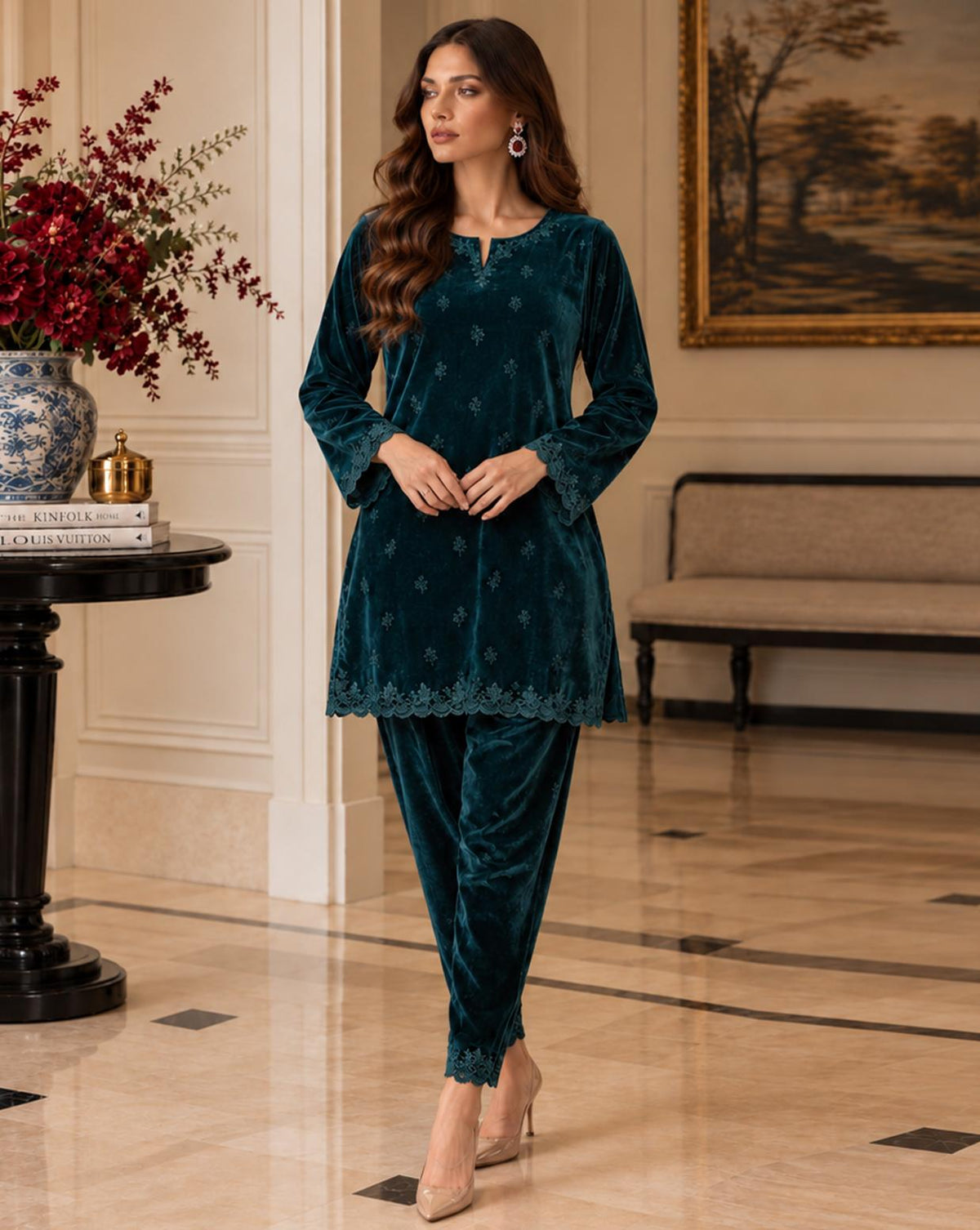 D4 Jewel Teal by Noor by Sadia Asad