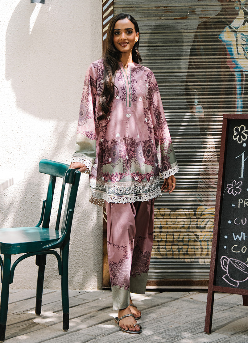 Printed Embroidered Co-ord Set 17038