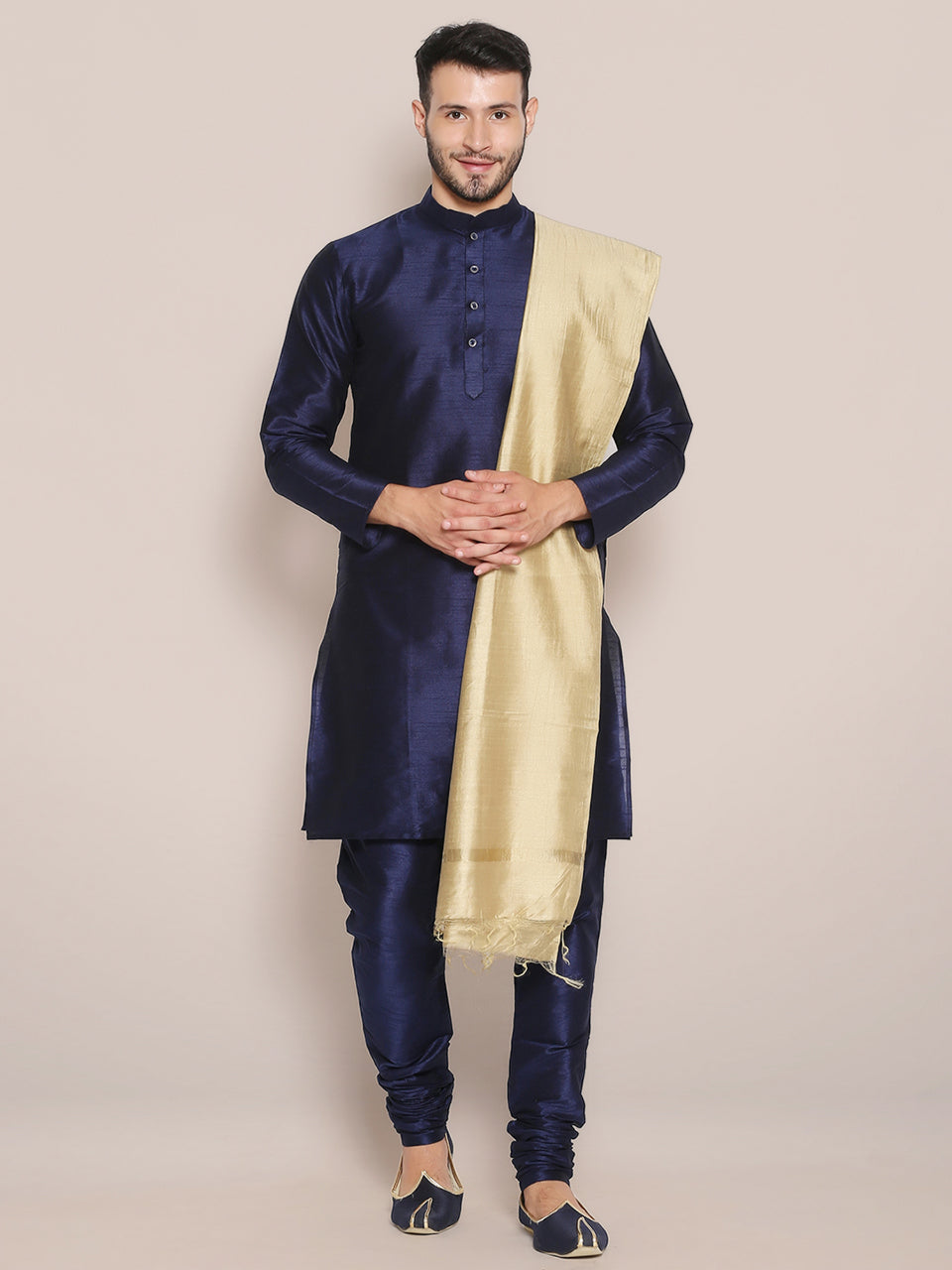 Men's Gold Blended Silk Dupatta