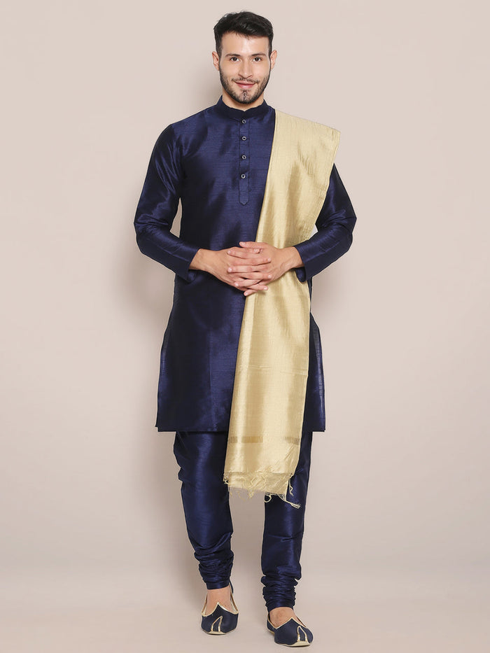 Men's Gold Blended Silk Dupatta