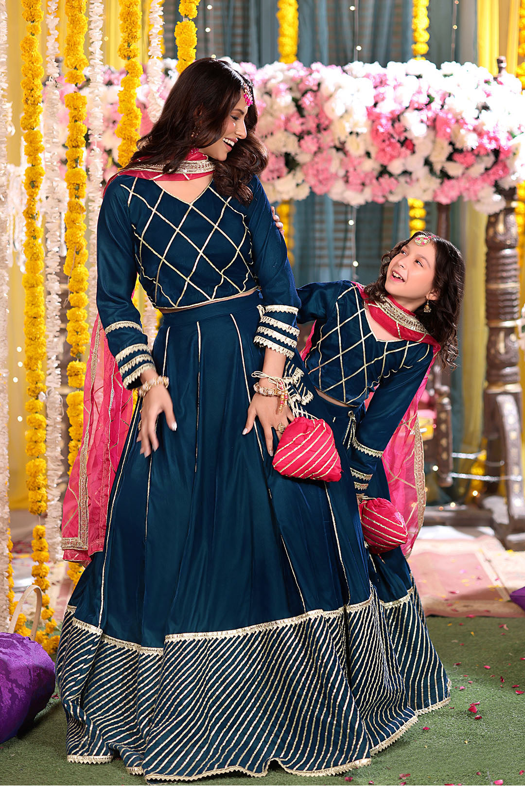 Gotta Work Velvet Lehenga Choli