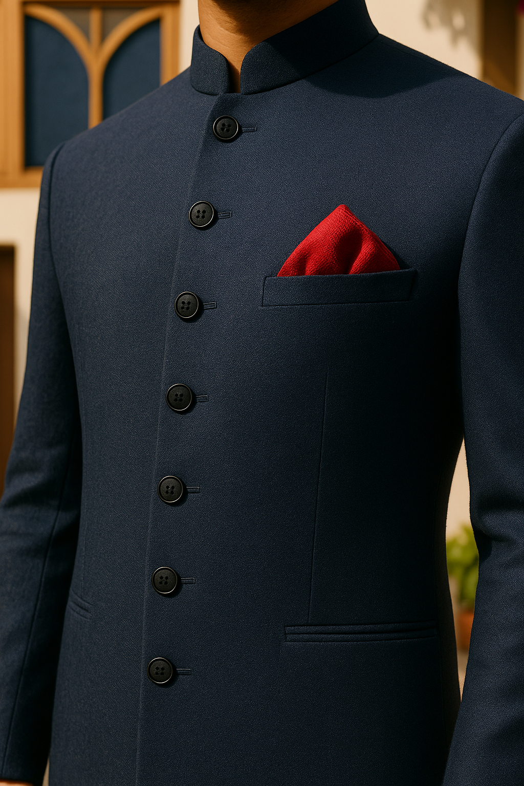 Blue Plain Sherwani