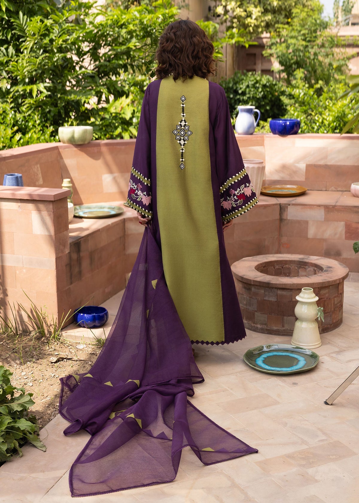 Rani Vogue Plum 3 Piece Rawsilk