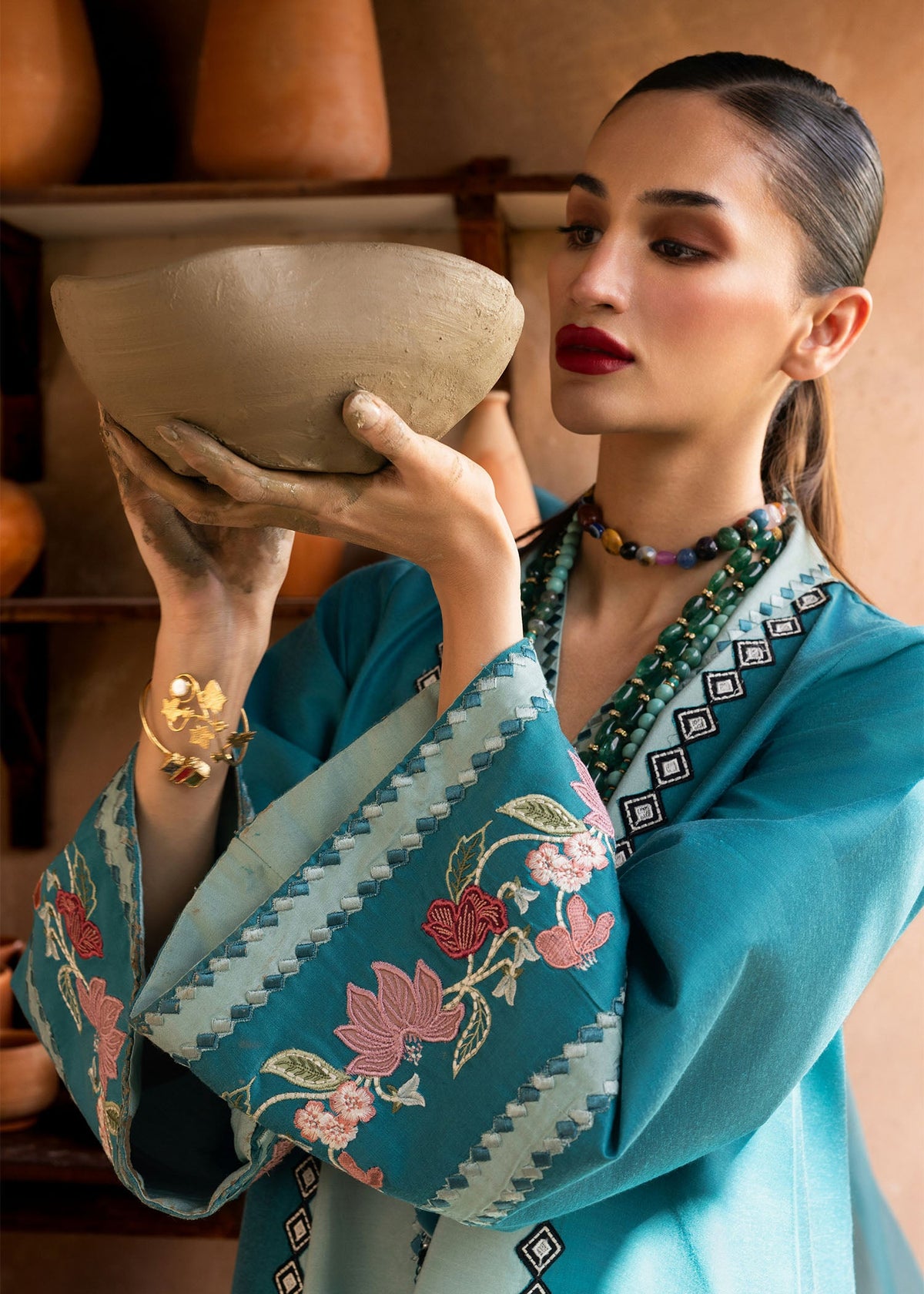 Rani Vogue Turquoise 3 Piece Rawsilk