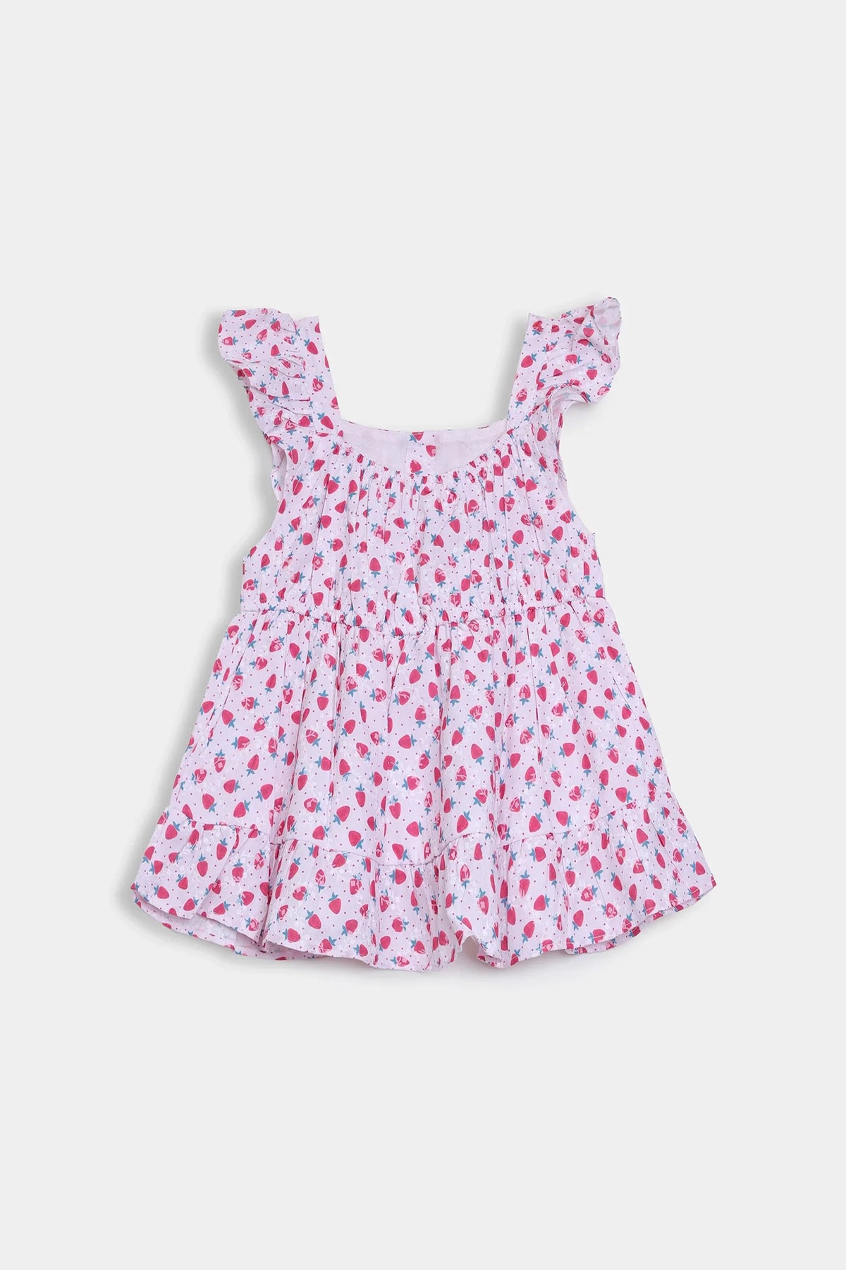 Pink Printed Ruffled Top & Shorts Co-ord Set