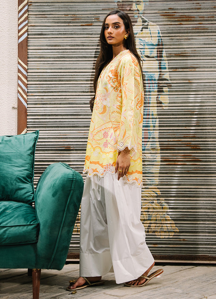 Printed Embroidered Kurta 17053