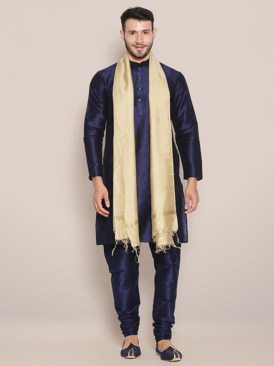 Men's Gold Blended Silk Dupatta