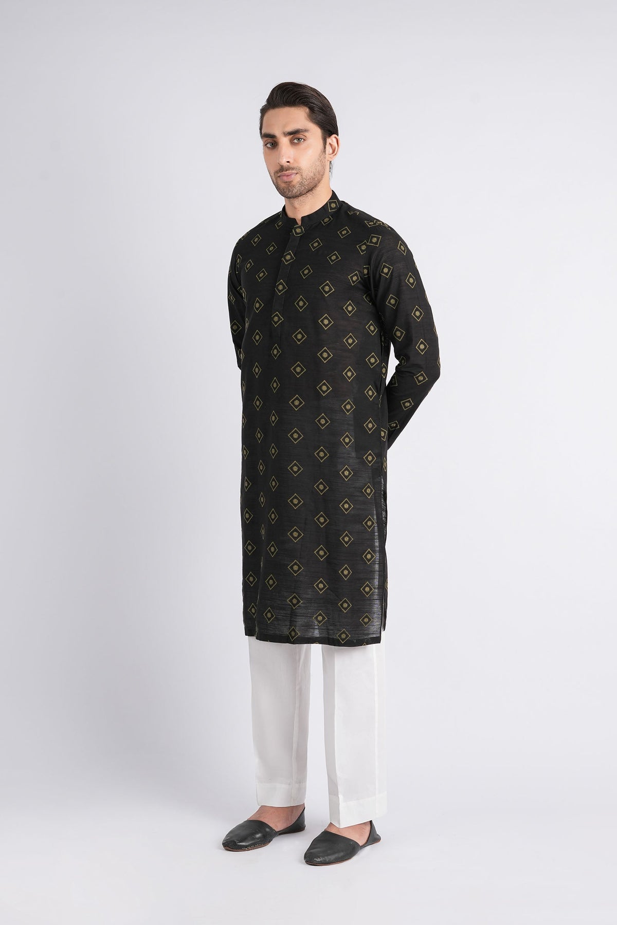 Embroidered-Kurta-Black