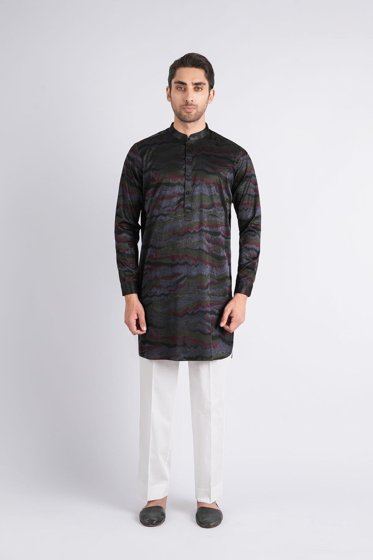 Embroidered-Kurta-Black