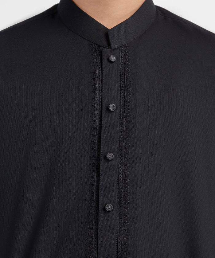 Black Semi-Formal Kameez Shalwar