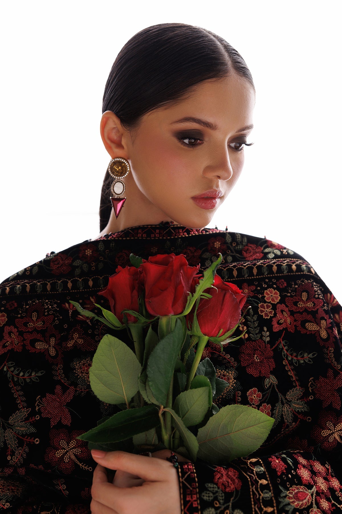 Embroidered Velvet Shawl VS-67
