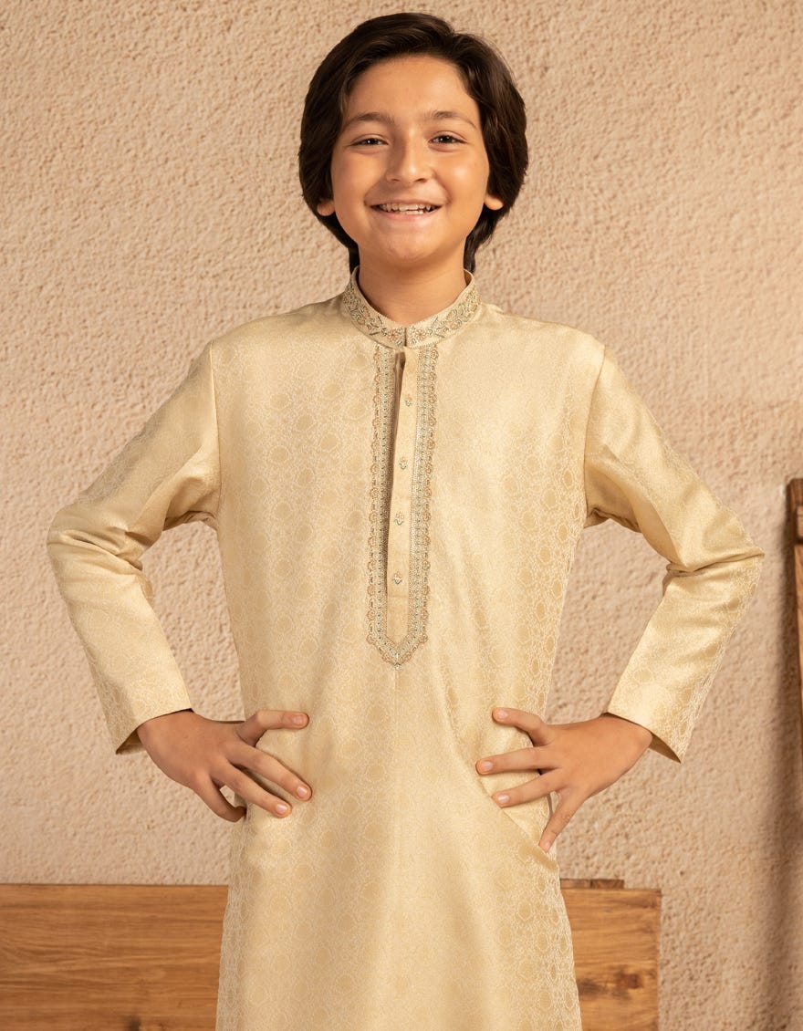 Dull Gold Boys Formal Kurta