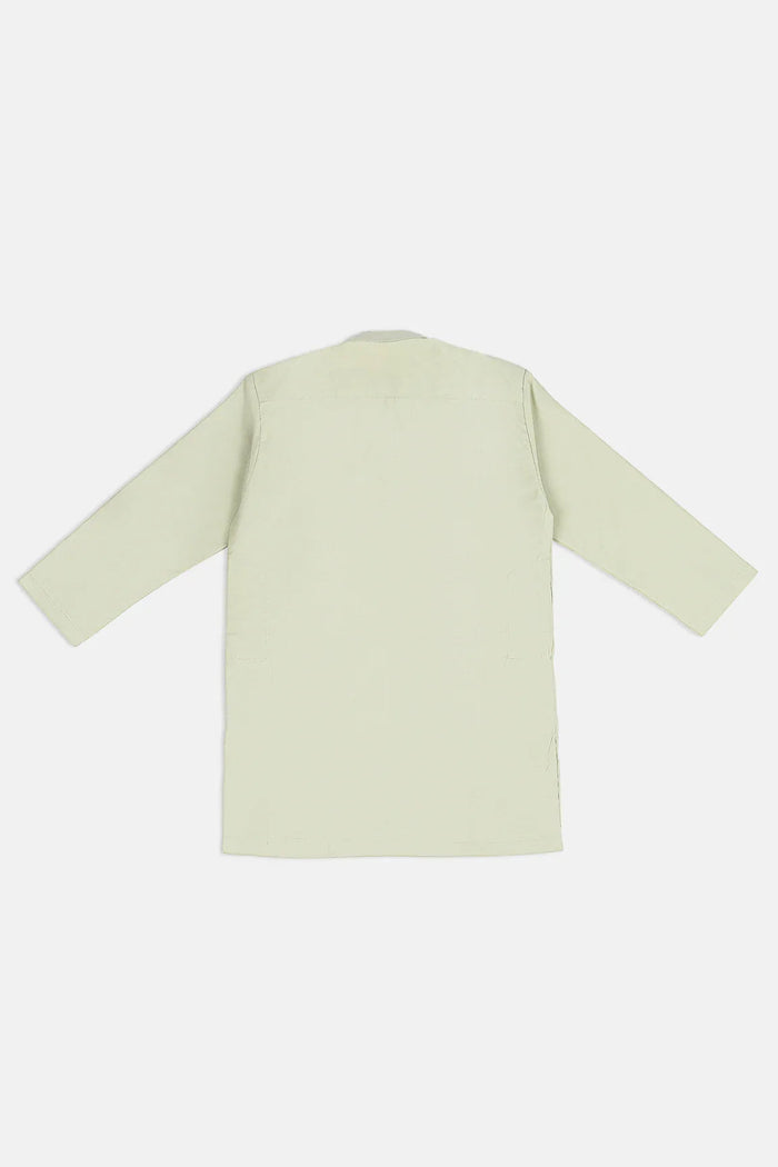Mint Green Blended Kurta Trouser - Kids