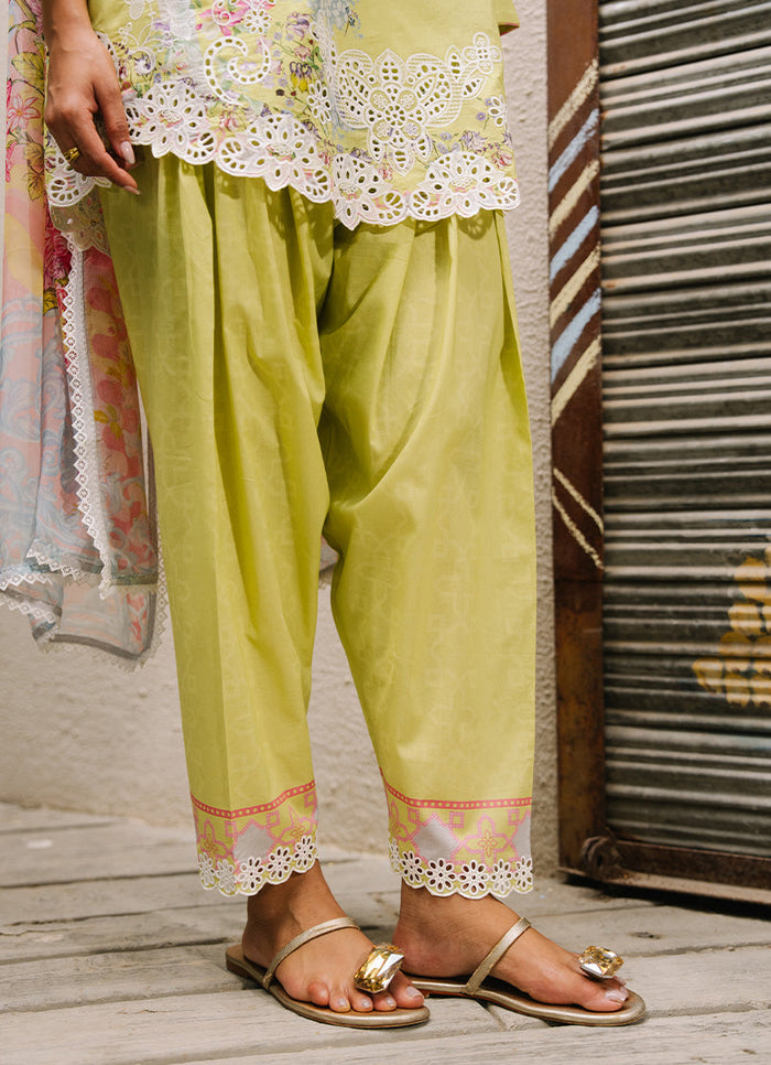 Embroidered Printed 3 Piece Suit 16964