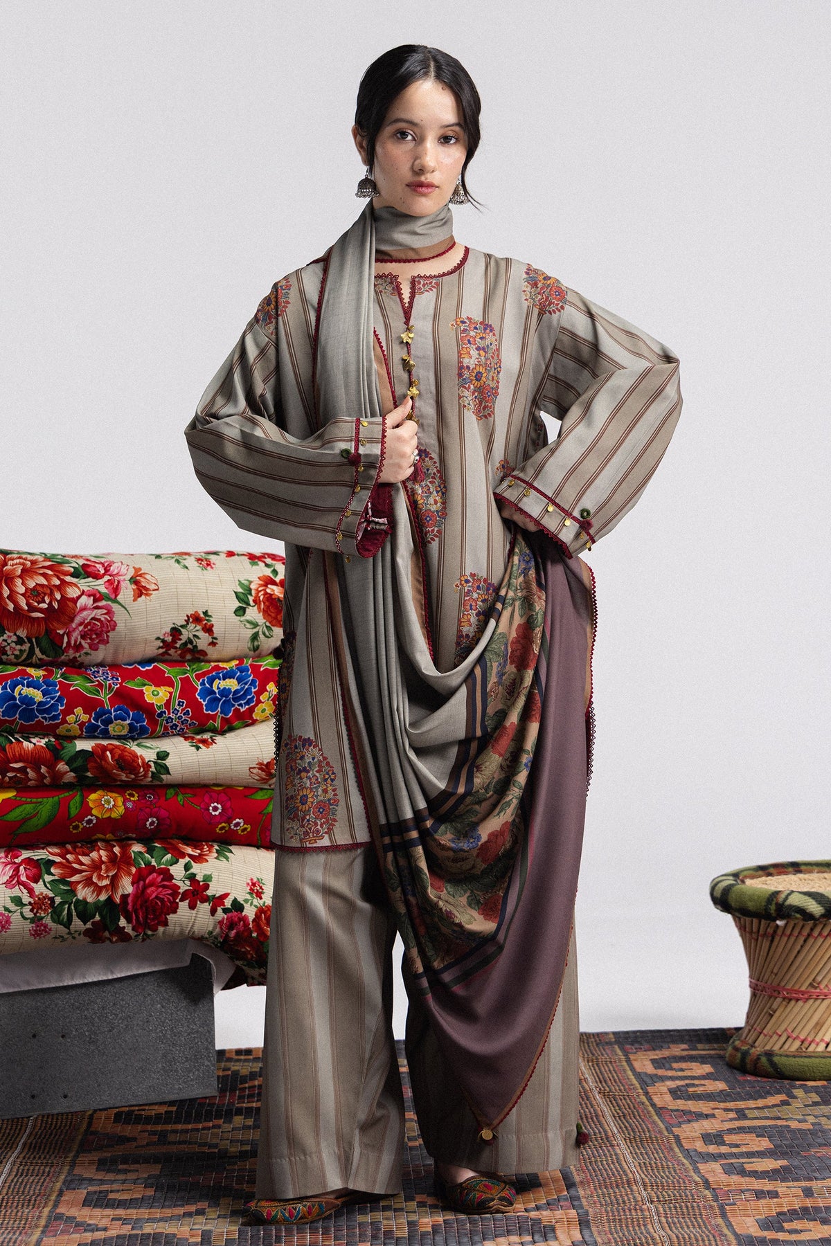 Rania 4A 3 Piece Printed Linen