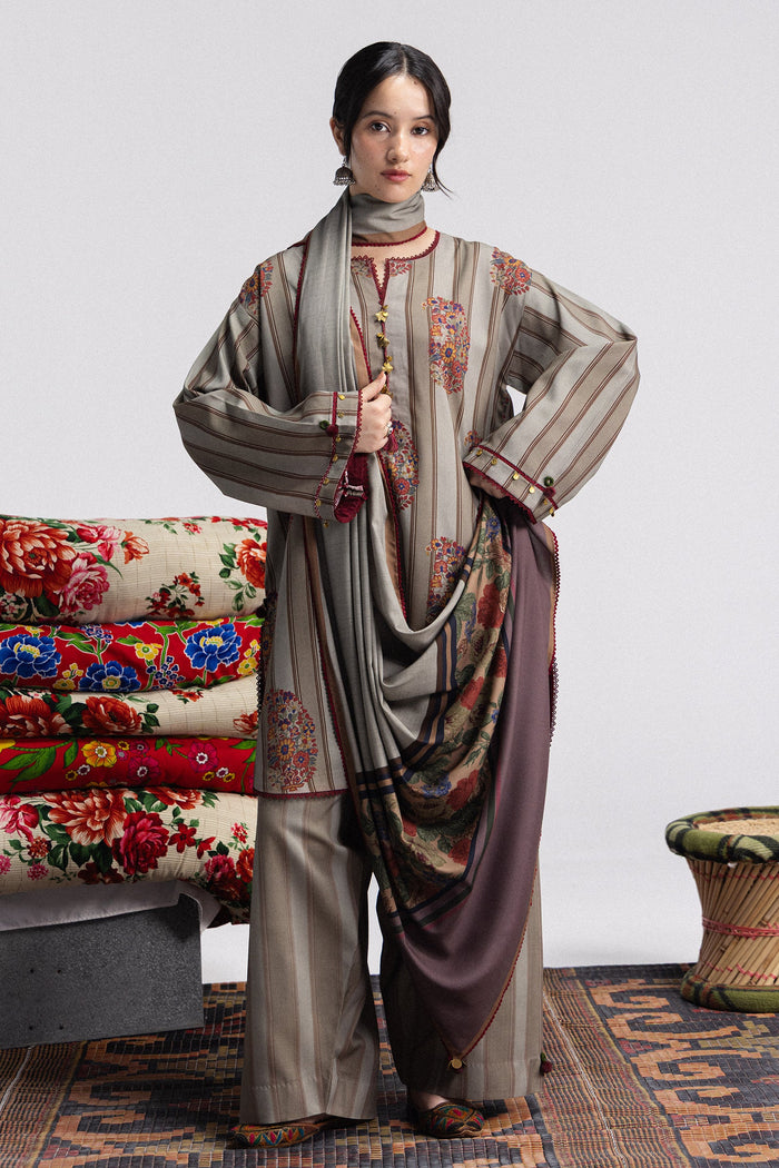 Rania 4A 3 Piece Printed Linen