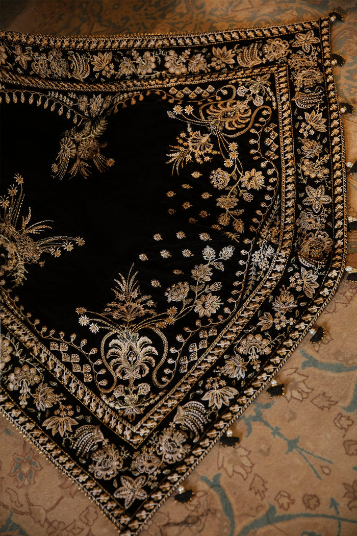 Embroidered Velvet Shawl VS-24