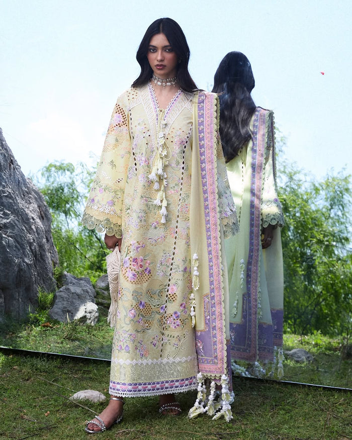 Telya – Suffuse Embroidered Lawn 3-Piece Suit with Chiffon Dupatta | Sana Yasir