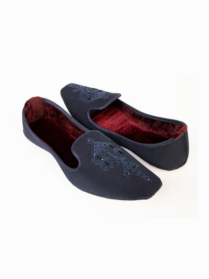 Navy Blue Blended Khussa - Al-Kh-133