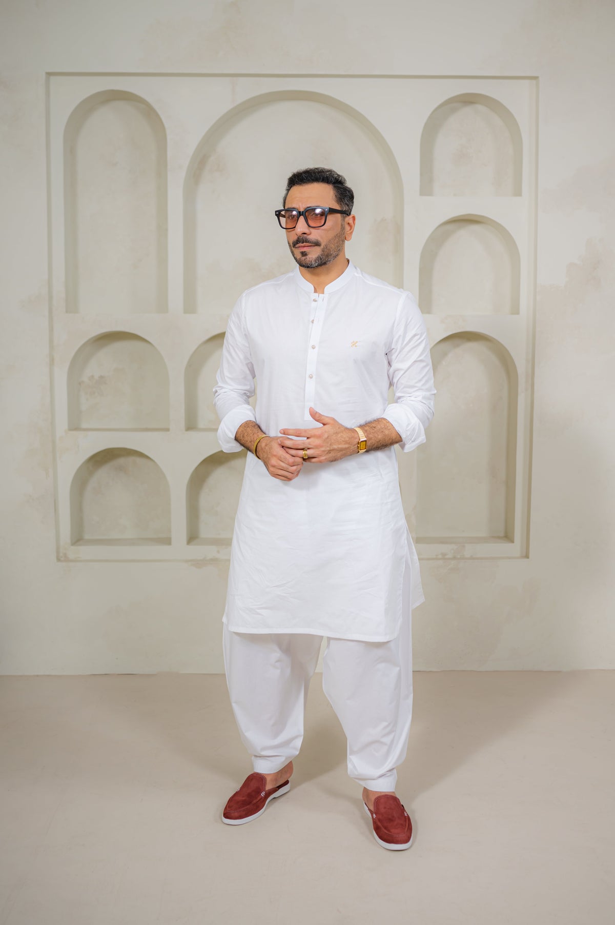 White Egyptian Cotton Kurta Shalwar