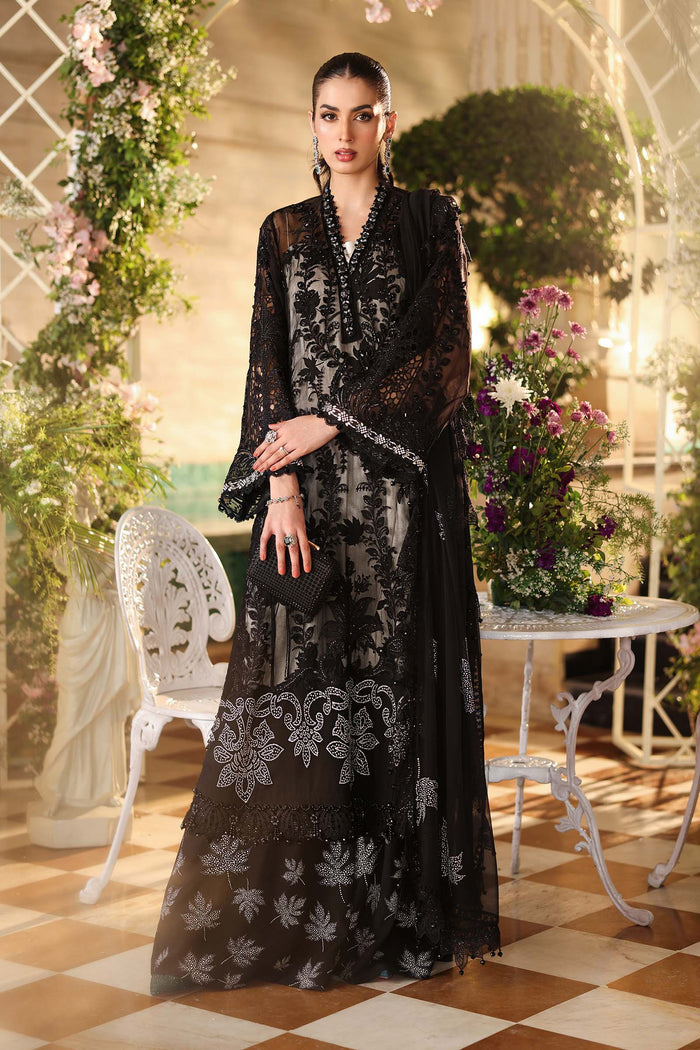 3 Piece Unstitched Embroidered Chiffon Suit