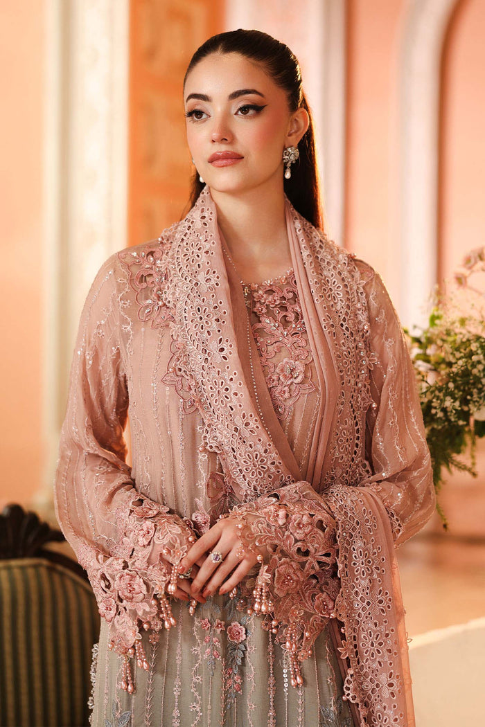 3 Piece Unstitched Embroidered Chiffon Suit