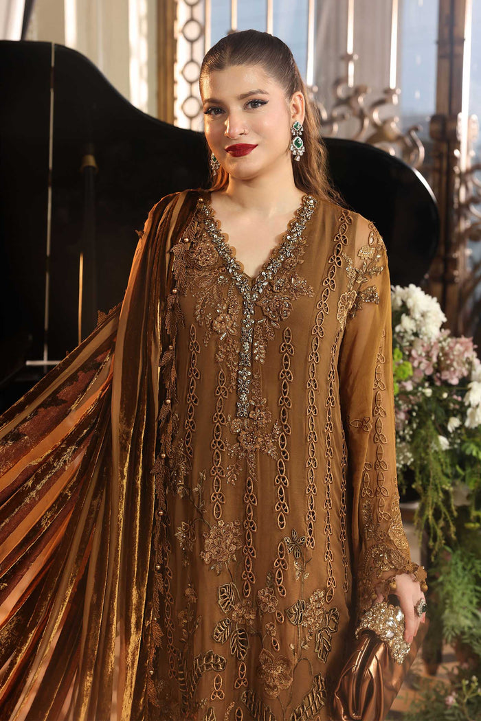 3 Piece Unstitched Embroidered Chiffon Suit