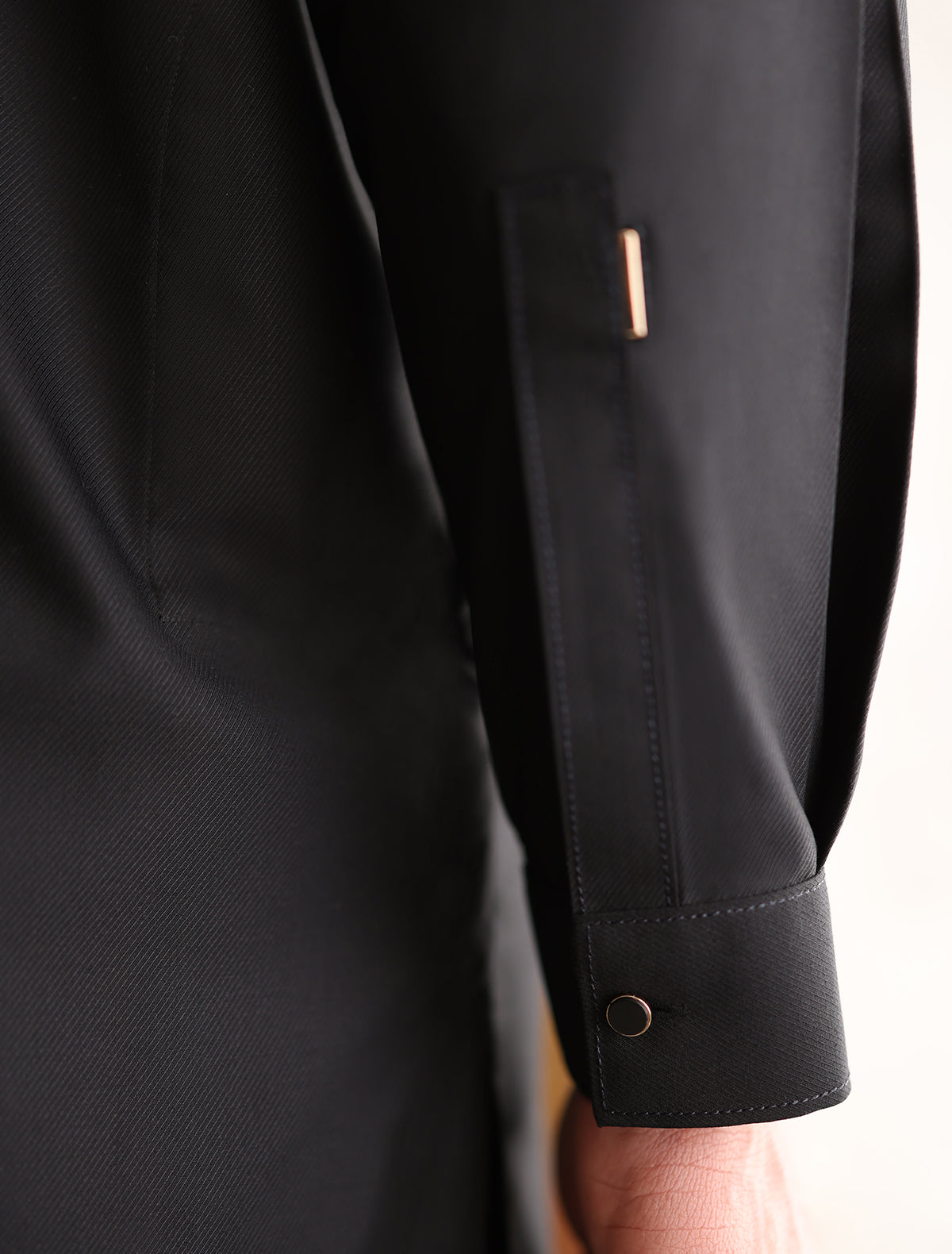 Black Textured Kurta Pajama