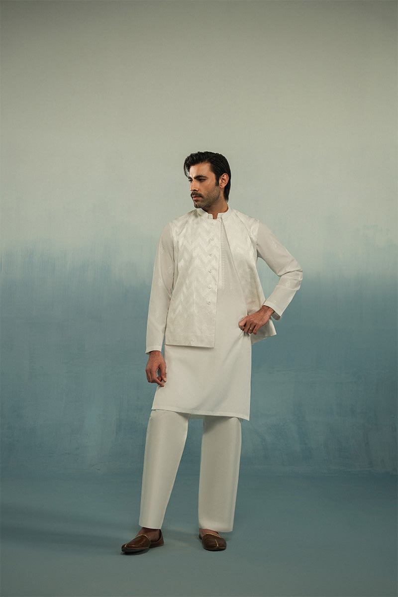 White' Embroidered Waistcoat