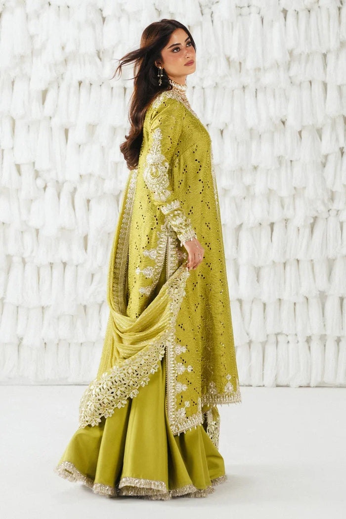 Meher – Saad Bin Shahzad Festive Pret 2026 | Verdant Green Long Kameez with Sharara & Embroidered Dupatta
