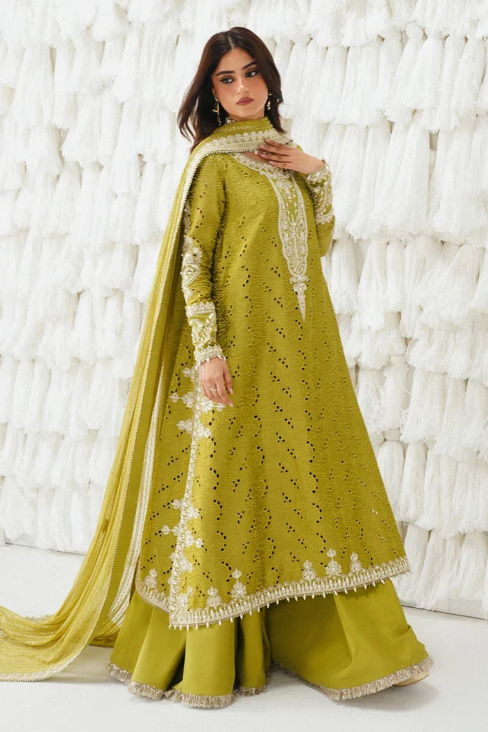Meher – Saad Bin Shahzad Festive Pret 2026 | Verdant Green Long Kameez with Sharara & Embroidered Dupatta
