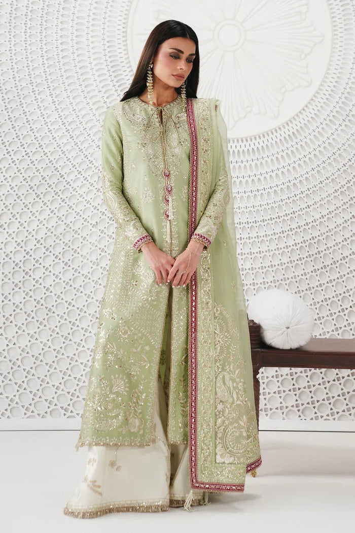 Reeha Festive Pret ’26 by Saad Bin Shahzad | Mint Shirt with Gold Embroidery and Dazzling Detailing