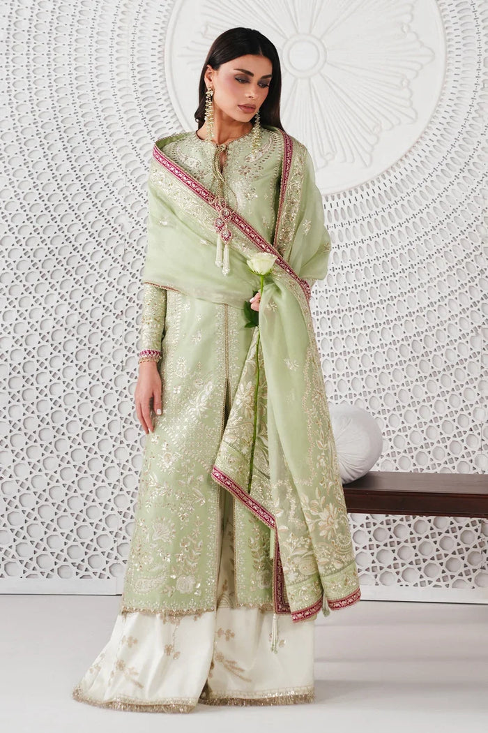 Reeha Festive Pret ’26 by Saad Bin Shahzad | Mint Shirt with Gold Embroidery and Dazzling Detailing