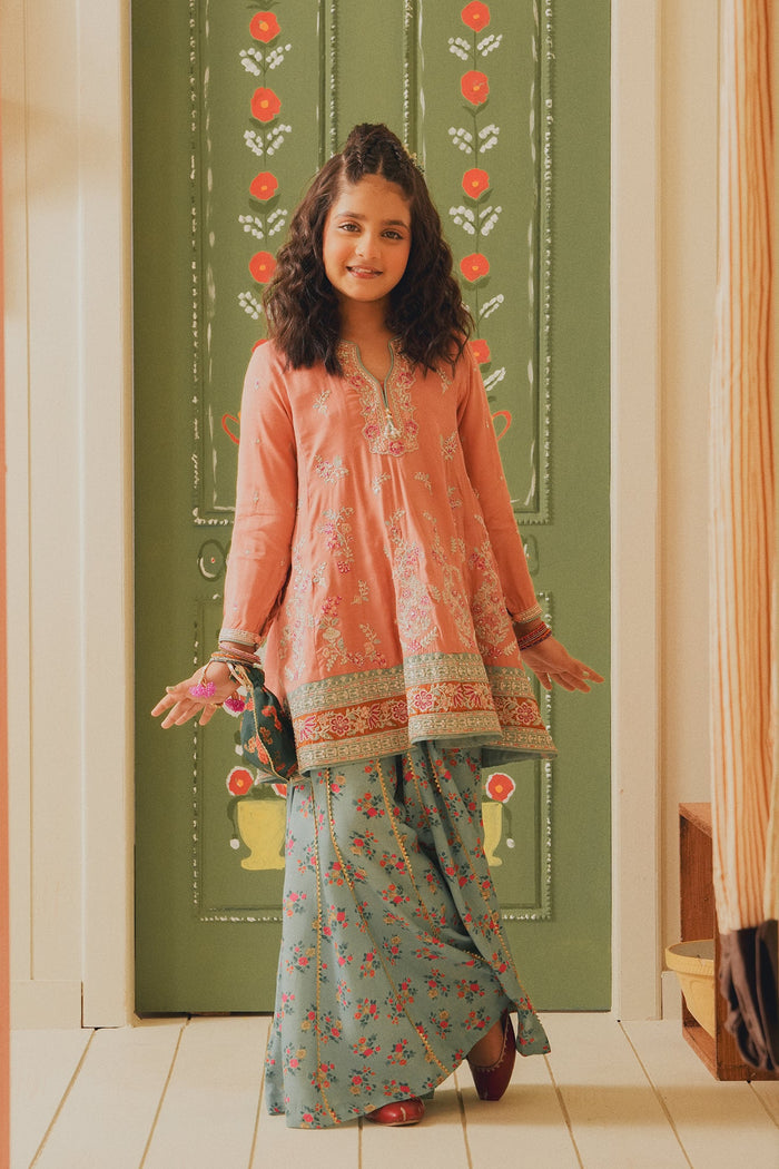 Coral Embroidered Suit